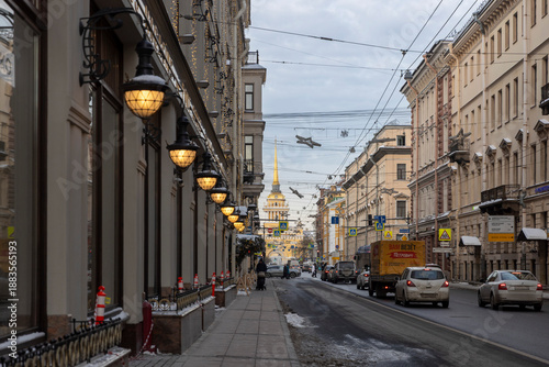 Photos Saint Petersburg, A street view from Gorokhovaya Street toward the spire of the Admiralty