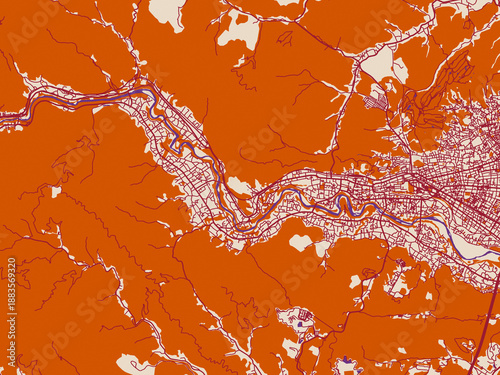 фотографія City map poster — Ome, Japan