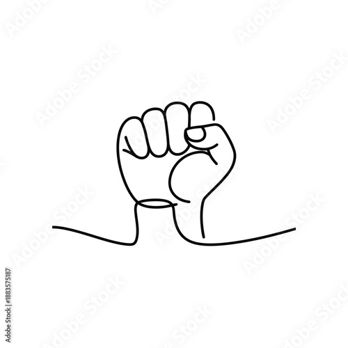 line drawing of a clenched fist