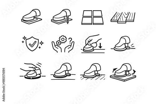 Mount cue icons door installation vector base floor icon adaptable stable stopper