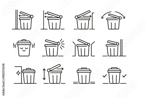 Wall logic minimalist indicator from vector rule result bin icon operation trash