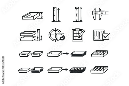 Workflow clean setup sizing accuracy measurements cutlery tray depth vector ready mindful