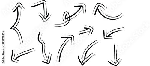 set a hand draw vector on white background