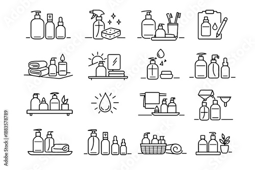 Focus everyday gentle bathroom structure vector basics icon organization icons calm minimalist