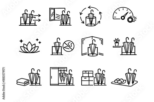 Ventilation vector source near calm clean icon drying freshness air habit umbrella