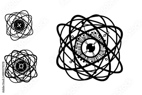 Quantum Computing Qubit Processor Vector Icon for Future Technology Data Science and Supercomputer Illustration