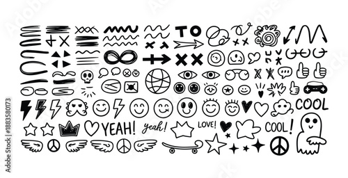 Hand Drawn Doodle Elements for Social Media and Design