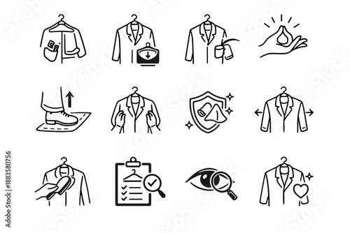 Protection care cue vector icon coat focus mindful pocket hand prep balance