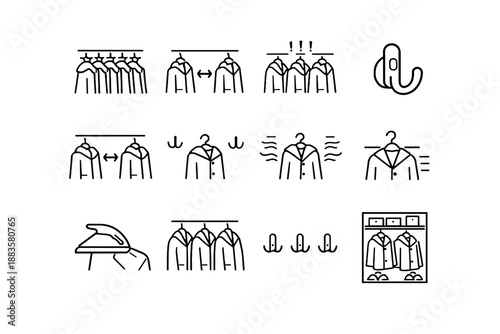 Airflow vector storage habit icon mindful coat overcrowding order hooks care avoid