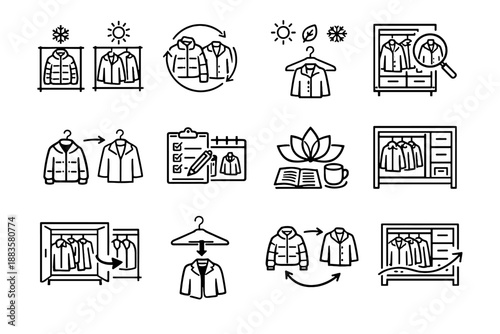 Mindful separately coat vector coats seasonal awareness ease rotation calm icon cue