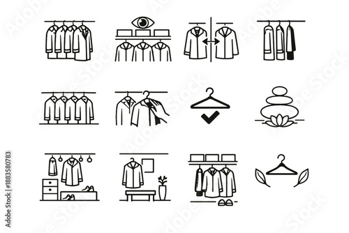 Icon awareness precision vector coat icons mindful alignment align coats entryway step