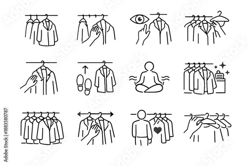 Mindful user coats ease vector logic easy icon access calm reach coat