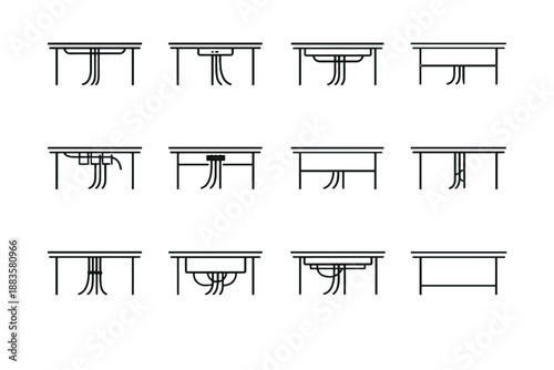 View route desk vector management minimalist icon cables cable drop noise clean