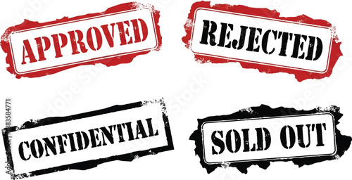 Set of 4 approval status stamps vector