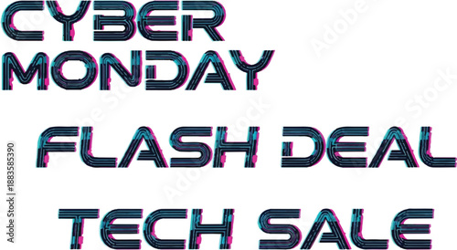 Cyber Monday Flash Deal Tech Sale Vector