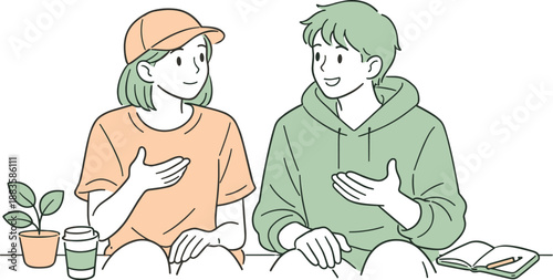 Friends Planning Future. Close friends sharing ideas about their future, seated side by side with calm expressions and gentle hand