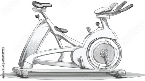 Professional Exercise Bike Clipart Vector Art and Illustration for Fitness Enthusiasts