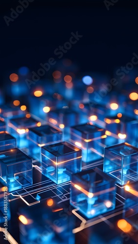 Technology background abstract science big data analysing neural network artificial intelligence futuristic electronic circuit board 3d rendering.