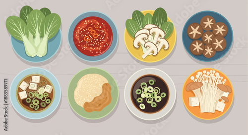 set of fresh vegetables