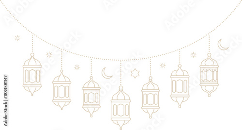 Islamic Lanterns Hanging Decoration Festive Ramadan Eid Mubarak Celebration