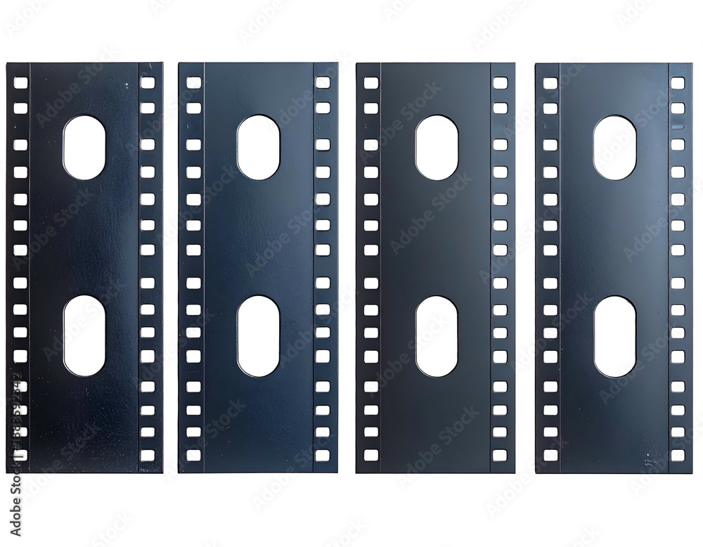 Obraz premium Four strips of developed 35mm film.