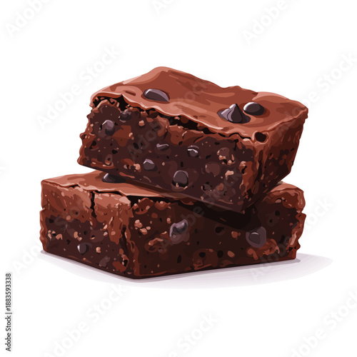 Brownie, rendered in a minimalist 2D flat vector icon style against a pure white backdrop