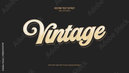 Vintage text, victorian text style editable text effect
