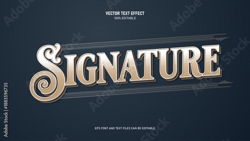 Signature text, victorian style text effect