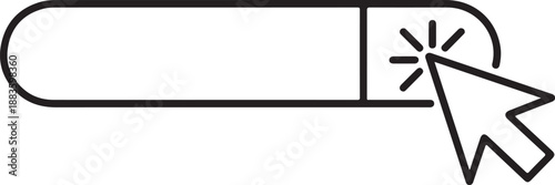 A black outline of an input bar with an arrow cursor clicking the action button on the right