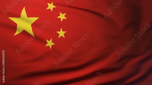 Chinese National Flag with Five Yellow Stars on Red Field
