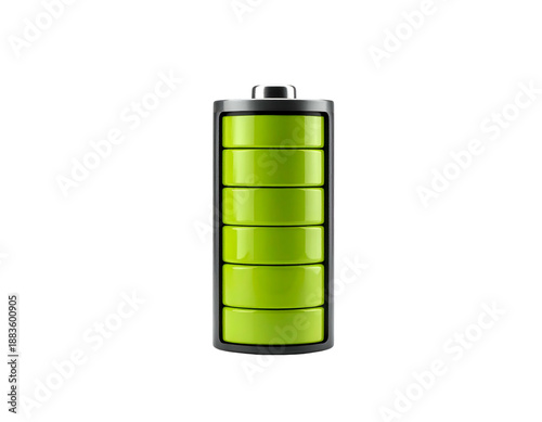 Green Cylindrical Lithium Ion Battery Cell.