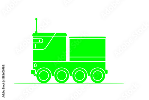 Autonomous Last Mile Delivery Robot Icon Vector for E-commerce Logistics and Smart City Transportation Silhouette