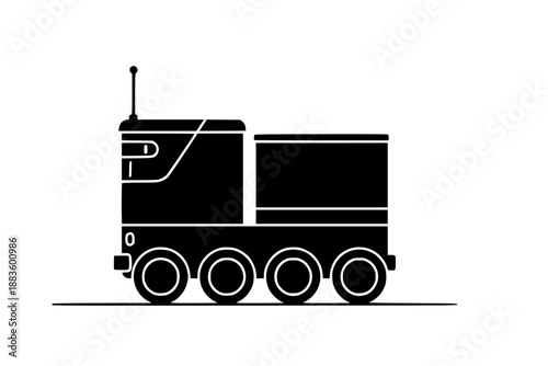 Autonomous Last Mile Delivery Robot Icon Vector for E-commerce Logistics and Smart City Transportation Silhouette