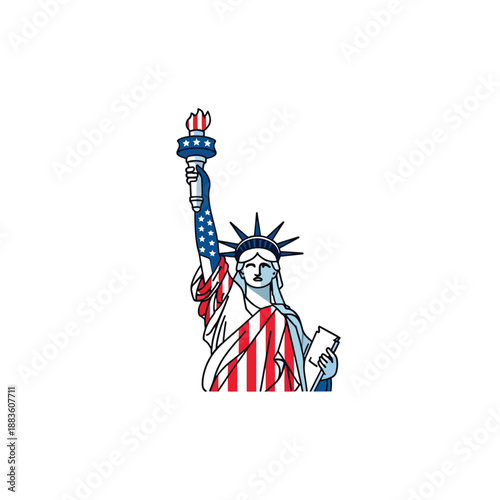 Vector illustration of a national icon in patriotic colors, symbolizing freedom and heritage