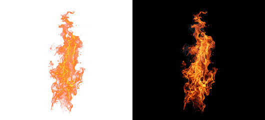 Fire flames isolated PNG for visual overlay with sparks and smoke effect