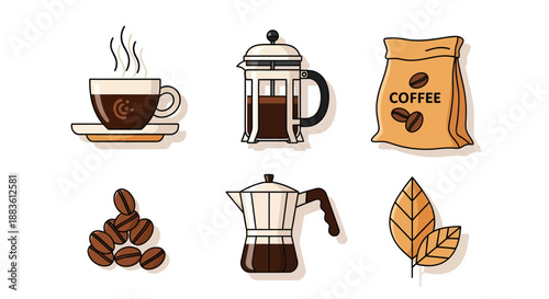 Coffee Cup Beans Bag and Accessories.