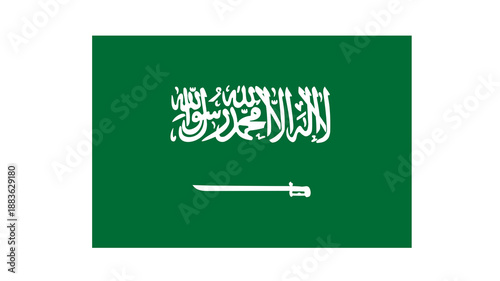 Photos Kingdom of Saudi Arabia national flag isolated on white background
