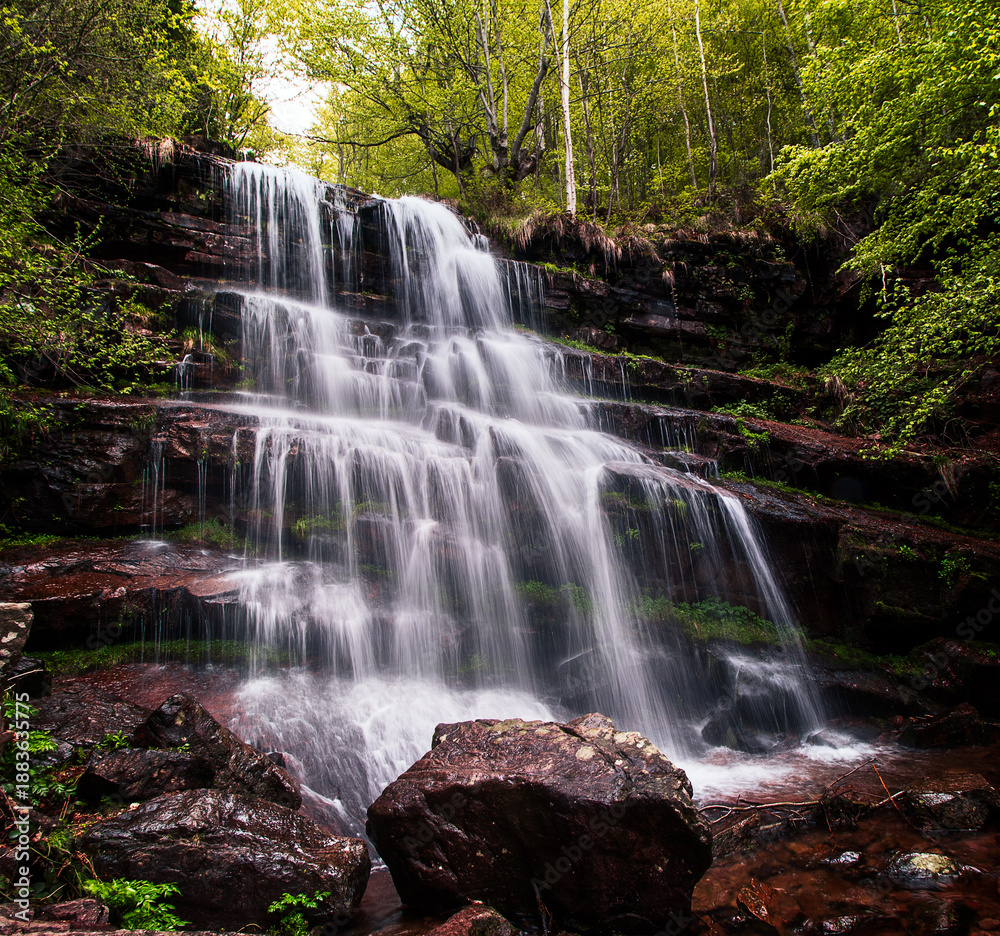 Fototapeta premium Waterfall Tupavica on old mountain (Stara planina) next to the Pirot in eastern Serbia