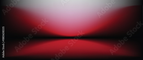 perspective stage floor backdrop red room studio with light red gradient spotlight backdrop background.
