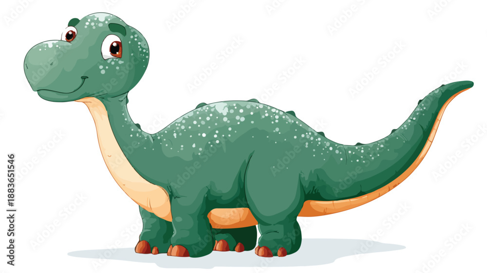 Fototapeta premium Cute Dinosaur Cartoon Vector with Outline on White Background