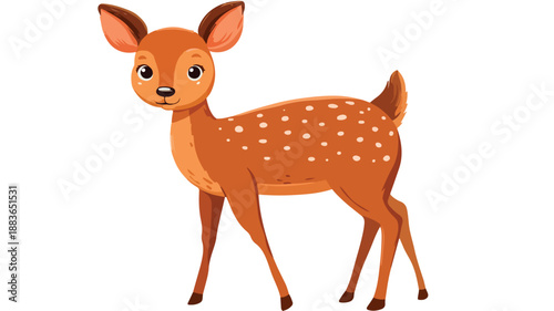 Adorable Cartoon Deer Vector Illustration on White Background for Kids Design Projects