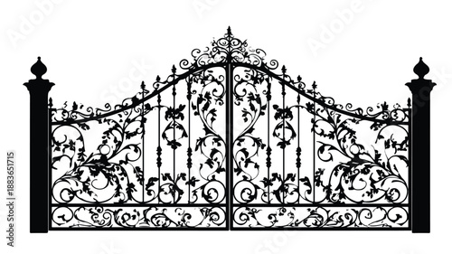 Elegant Decorative Gate Clipart Vector Art for Illustration Purposes