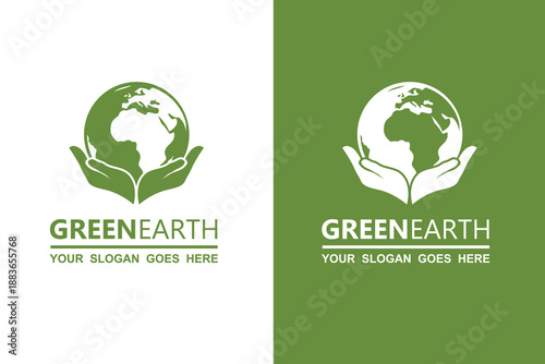 ecology earth planet globe icons isolated on white and green background