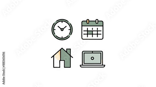 A set of modern, simple, and clean design icons.