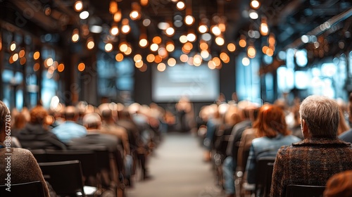 Wallpaper Mural Audience at indoor event with bokeh lights Torontodigital.ca