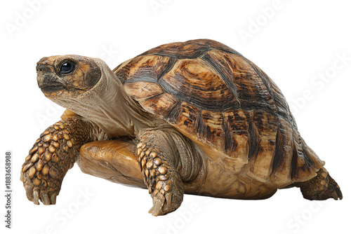 Close-Up of a Tortoise on White Background