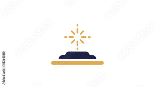 Abstract Icon Representing Business Success, Innovation, and Achievement with a Bright Spotlight