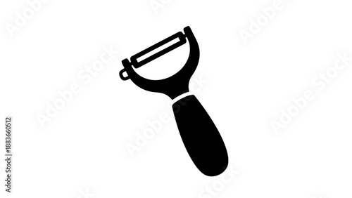 Vector illustration of a kitchen vegetable peeler icon for food preparation, on transparent background