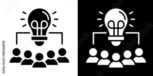 Team Innovation  Icon Set White Glyph Style Collection