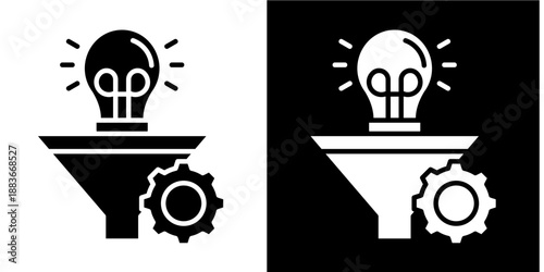 Idea Funnel  Icon Set White Glyph Style Collection